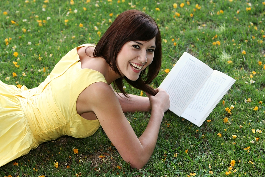 Happy Girl Reading